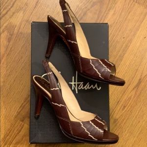 Cole Haan sling back heels.